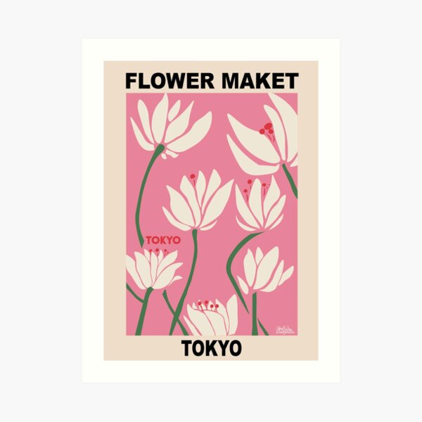 Flower Market - Tokyo Pink Art Print