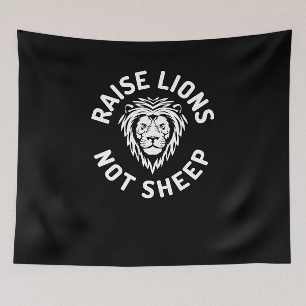 Item preview, Raise Lions Not Sheep Patriot Leader Strong Free Thinker America designed and sold by Emerg-Apparel.