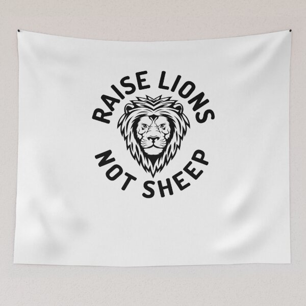 Item preview, Raise Lions Not Sheep Patriot Leader Strong Free Thinker America designed and sold by Emerg-Apparel.