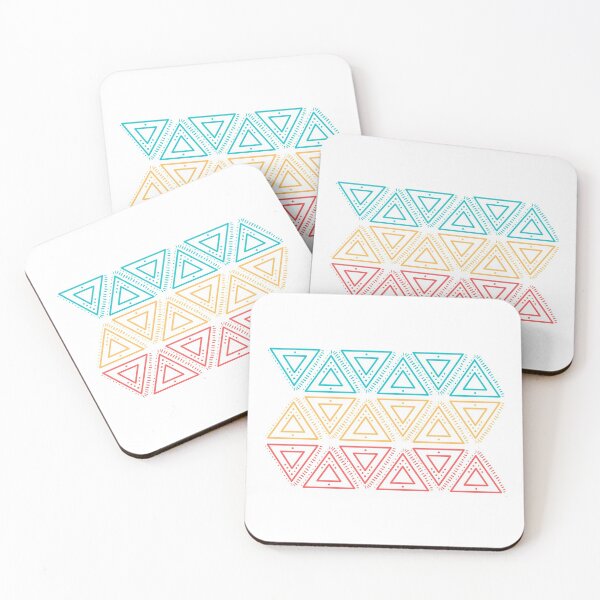 Item preview, Turquoise, Yellow and Red Triangle Pattern designed and sold by jellywobble.