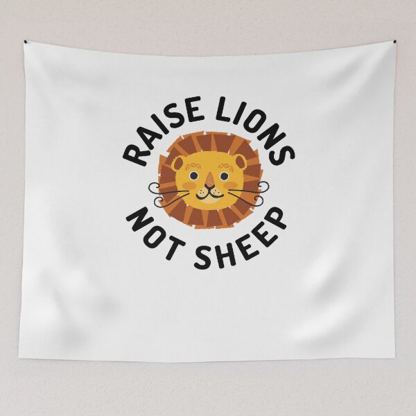 Item preview, Raise Lions Not Sheep Patriot Leader Strong Free Thinker America designed and sold by Emerg-Apparel.