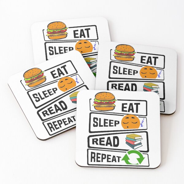 Item preview, Eat Sleep Read Repeat Funny illustration Gift designed and sold by KO-Design.
