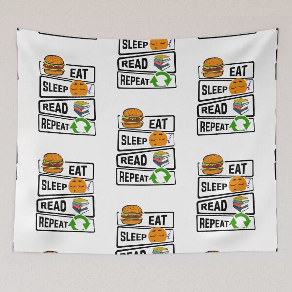 Item preview, Eat Sleep Read Repeat Funny illustration Gift designed and sold by KO-Design.