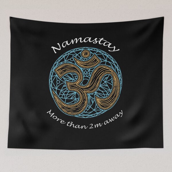 Item preview, Funny Socially Distanced Yoga Ohm Namastay designed and sold by MrE-Tees.