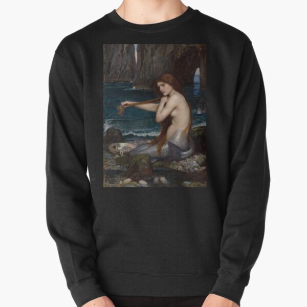 The Mermaid, by John William Waterhouse Pullover Sweatshirt
