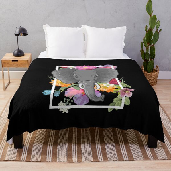 Artikelvorschau, Elefant Blumen Vintage entworfen und verkauft von ElBeDesigns.