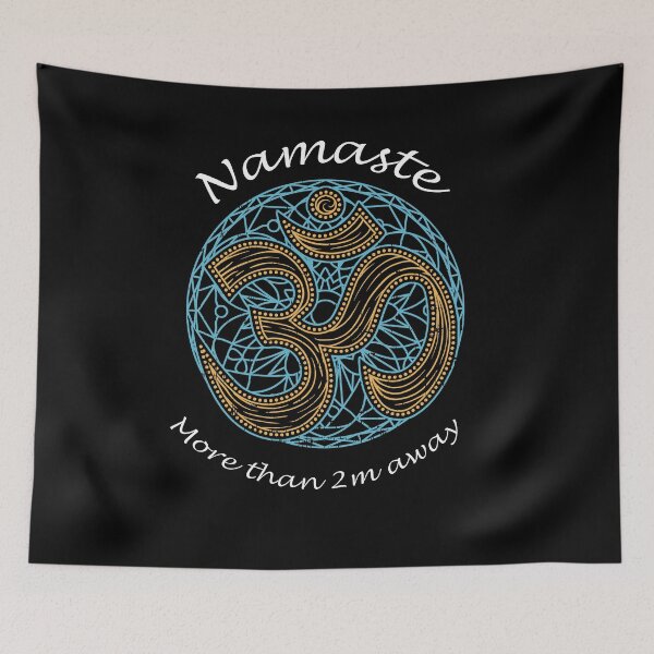 Item preview, Funny Socially Distanced Yoga Ohm Namaste designed and sold by MrE-Tees.