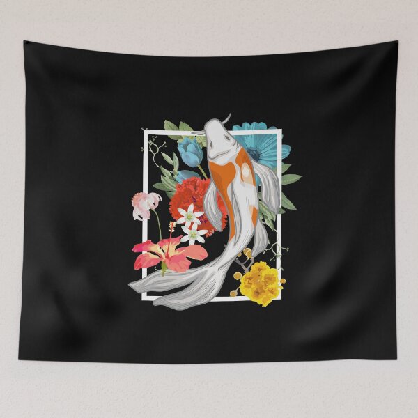 Item preview, Koi flowers vintage designed and sold by ElBeDesigns.
