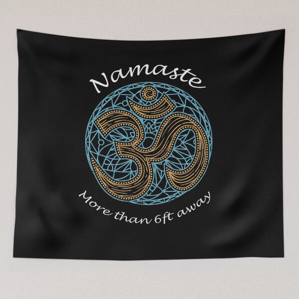 Item preview, Funny Socially Distanced Yoga Ohm Namaste designed and sold by MrE-Tees.