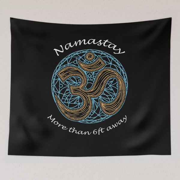 Item preview, Funny Socially Distanced Yoga Ohm Namastay designed and sold by MrE-Tees.