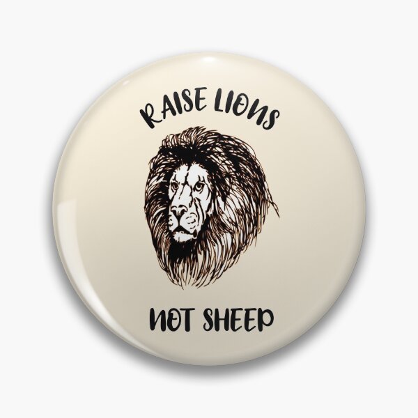 Item preview, Raise lions not sheep quote vintage off-white, black and dark brown white lion head - aesthetic cursive black typography designed and sold by Deegital18.