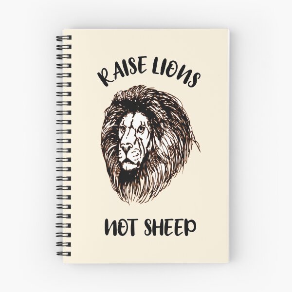 Item preview, Raise lions not sheep quote vintage off-white, black and dark brown white lion head - aesthetic cursive black typography designed and sold by Deegital18.