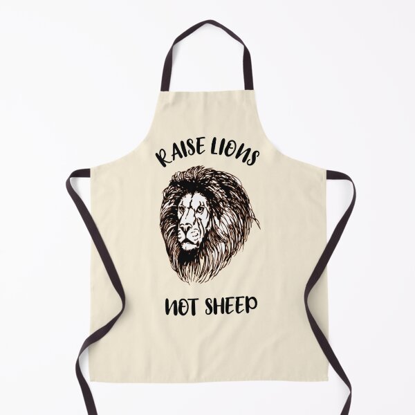 Item preview, Raise lions not sheep quote vintage off-white, black and dark brown white lion head - aesthetic cursive black typography designed and sold by Deegital18.