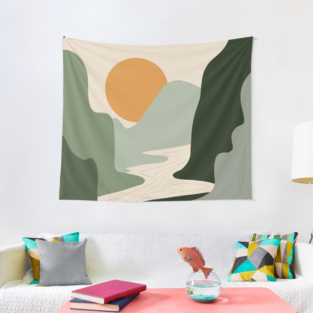 Abstract Sunset Painting 7.2 Tapestry