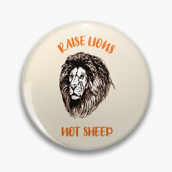 Item preview, Raise lions not sheep classic quote vintage off-white, black and dark brown white lion head design - aesthetic cursive orange typography designed and sold by Deegital18.