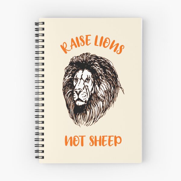 Item preview, Raise lions not sheep classic quote vintage off-white, black and dark brown white lion head design - aesthetic cursive orange typography designed and sold by Deegital18.