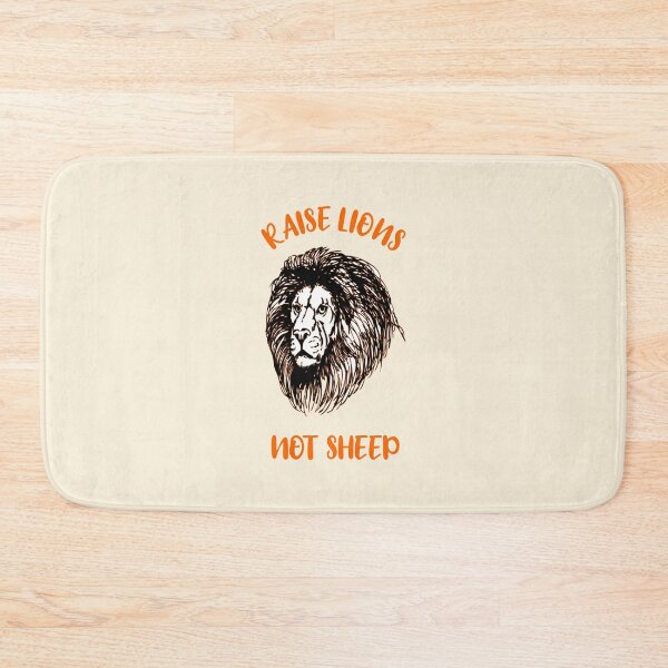 Item preview, Raise lions not sheep classic quote vintage off-white, black and dark brown white lion head design - aesthetic cursive orange typography designed and sold by Deegital18.