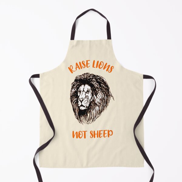 Item preview, Raise lions not sheep classic quote vintage off-white, black and dark brown white lion head design - aesthetic cursive orange typography designed and sold by Deegital18.