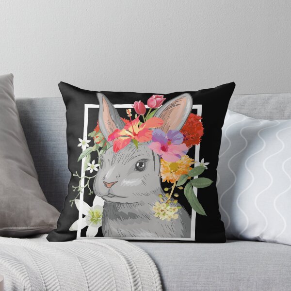 Item preview, Bunny rabbit with flowers designed and sold by ElBeDesigns.