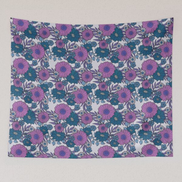Item preview, Patrón floral de inspiración retro designed and sold by DifferentCreate.