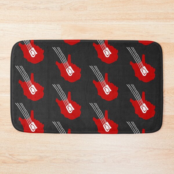 Item preview, Red Electric Bass Guitar with White Strings designed and sold by JoBella-Designs.