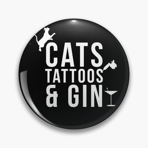 Item preview, Cats tattoos and gin designed and sold by Printeddesignz.