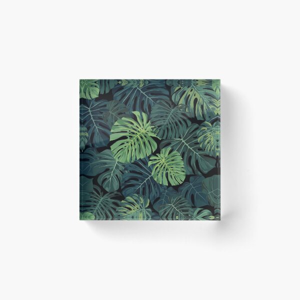 Monstera leaves Acrylic Block