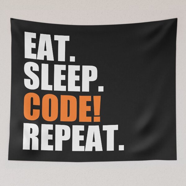 Item preview, Eat, sleep, code, repeat designed and sold by Bojkiw.