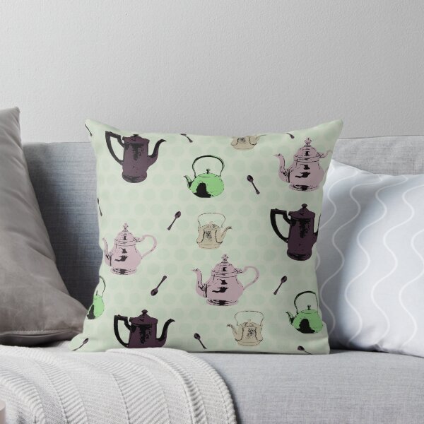 Item preview, Green teapot pattern designed and sold by beabuks.