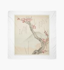 Mount Fuji and a flowering plum, Teisai Hokuba, Hyakuchûan Sajindo, Scarf