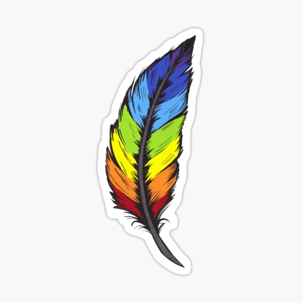 Rainbow Feather Sticker
