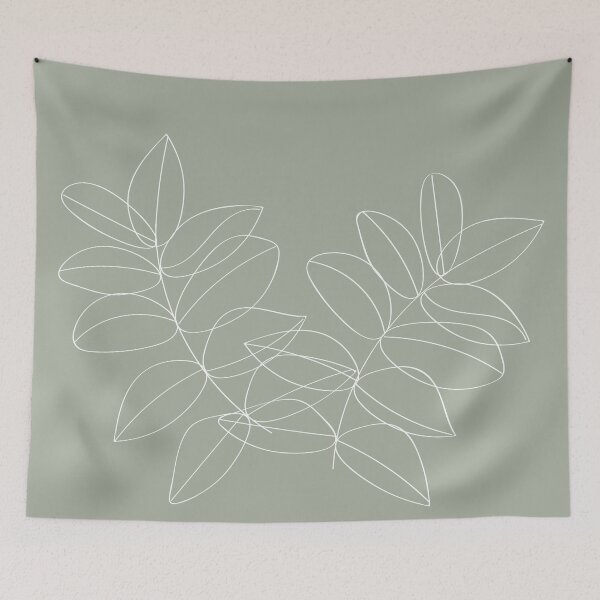 Item preview, Boho Sage Green, Decor, Line Art, Botanical Leaves designed and sold by technicolorable_art.