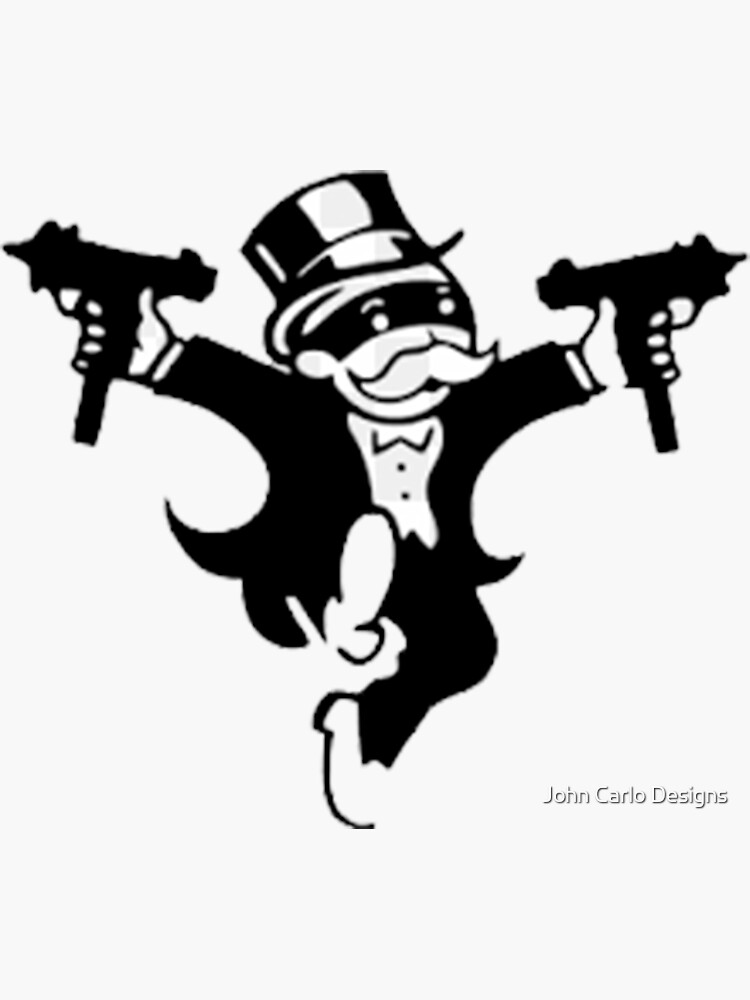 Monopoly Man avec UZI Sticker