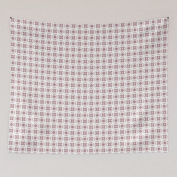 Item preview,  Geometric Pattern Doodly White Burgundy designed and sold by Antava.