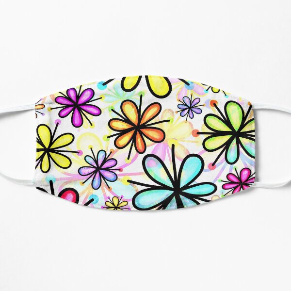 Daisy Floral Pattern Flat Mask