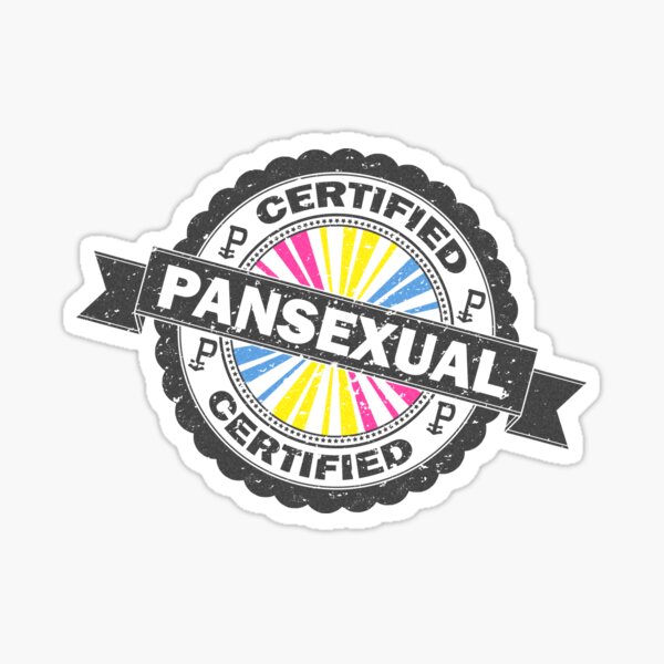 Certified Pansexual Pride Seal of Approval with Pride Flag Background Sticker