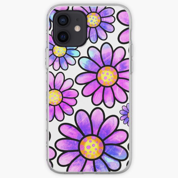 Daisy Doodles Pattern iPhone Soft Case