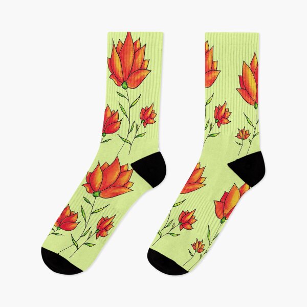 Item preview, Orange Flowers Green Spring Watercolor designed and sold by Boriana Giormova.
