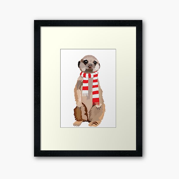Item preview, Micky Meerkat in Red and White Football Scarf designed and sold by NattyDesigns.