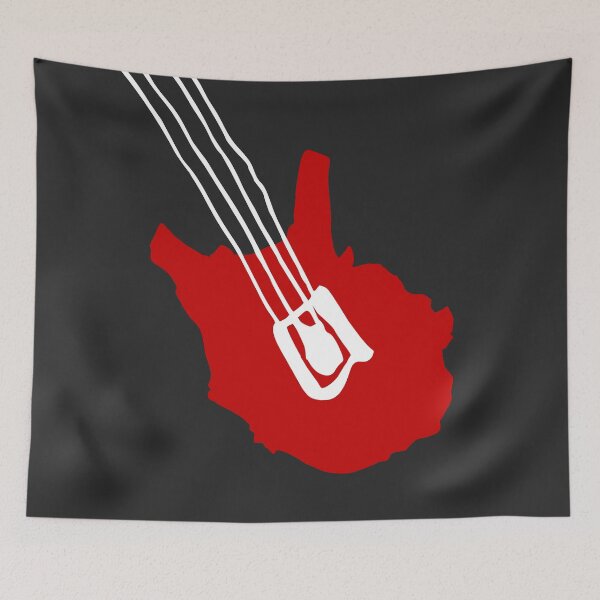 Item preview, Red Electric Bass Guitar with White Strings designed and sold by JoBella-Designs.
