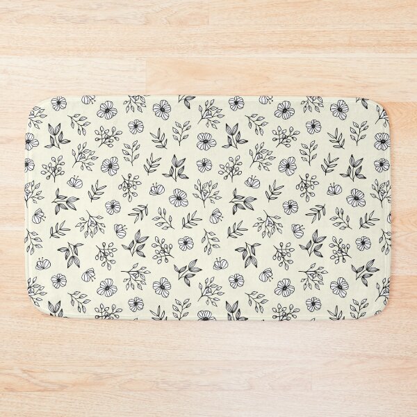 Item preview, Black Floral Line Art Pattern designed and sold by GrimButterfly.