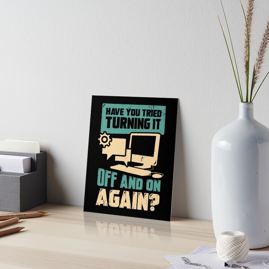 Sottobicchiere Divertente In MDF Lucido 'Have You Tried Turning It Off And On Again?' Idea Regalo Geek Per Tazze E Bicchieri, 9x9 Cm - 4