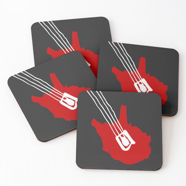 Item preview, Red Electric Bass Guitar with White Strings designed and sold by JoBella-Designs.