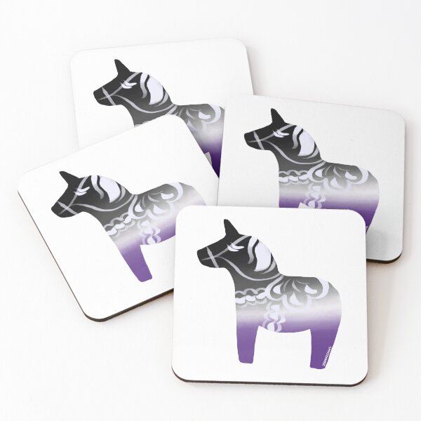 Item preview, Asexual or Demisexual Pride Dala Horse designed and sold by devinsxdesigns.