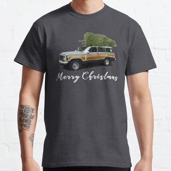 Vintage Jeep Grand Wagoneer Merry Christmas Tree on Truck Classic T-Shirt