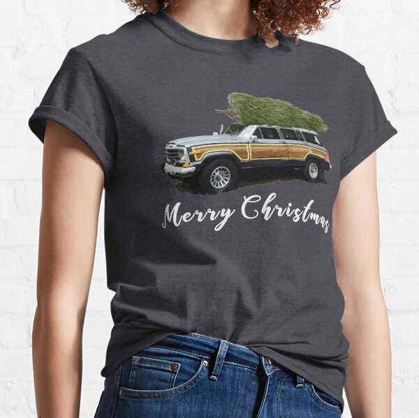 Vintage Jeep Grand Wagoneer Merry Christmas Tree on Truck Classic T-Shirt