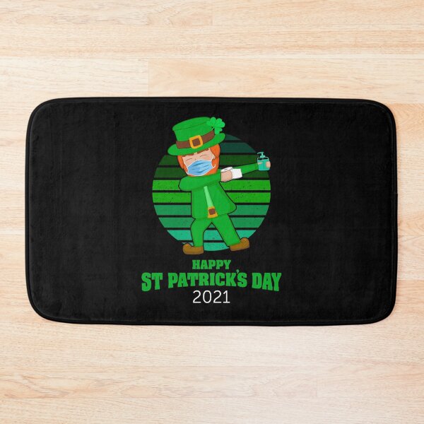 Item preview, St Patricks Day Dabbing Leprechaun lockdown 2021 facemask designed and sold by InkyJack.