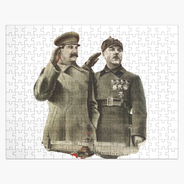 #Stalin #Soviet #Propaganda #Posters #twopeople #matureadult #adult #standing #militaryofficer #militaryperson #military #people #uniform #army #portrait #militaryuniform #war #realpeople #men #males Jigsaw Puzzle