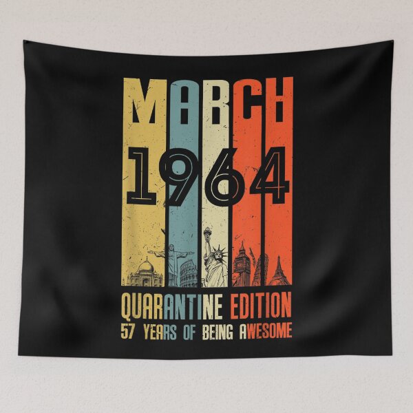 Item preview, 57th Birthday Decoration March 1964 Men Women 57Years Old designed and sold by koenhfu06.