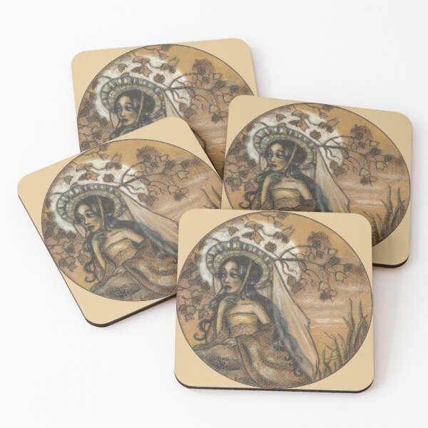 Item preview, Pearl of Lijiang Art Nouveau pastel drawing golden tones designed and sold by Jenna Wing-Hu.